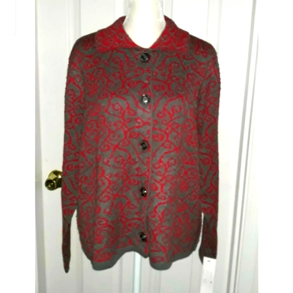 Adolfo Sport Women's Size L Button Down Cardigan Sweater - Picture 1 of 5